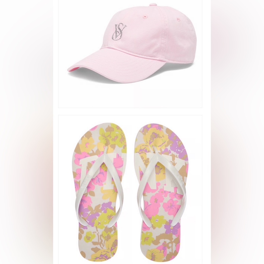 VS cap & pink sandals